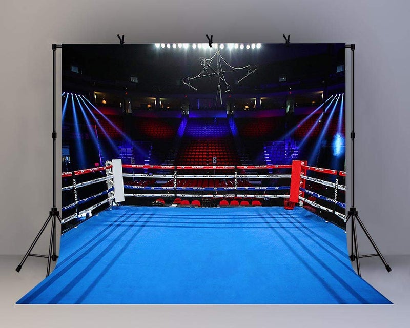 LYLYCTY Boxing Ring Backdrops for Photography 10x10ft Children Boys Birthday Party Background for Portrait Adults Party Banner Photo Booth Studio Props - Image 1